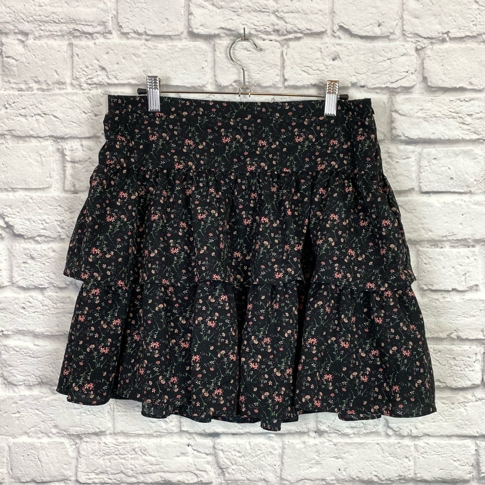 Chelsea & Violet Tiered Ruffle Floral Skirt - Size Medium